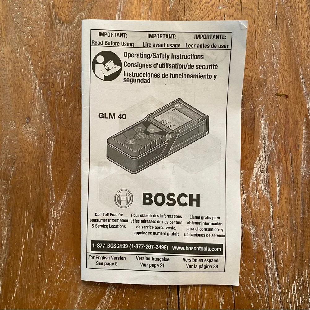 BOSCH Model GLM 40 Blaze 135ft Professional Laser Measuring Tool and Case - Picture 10 of 11